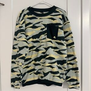 Adidas Green Camo Fleece Golf Sweatshirt Size Small Mens